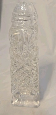 Czechoslovakian Vintage Hand-Cut Crystal Salt/Pepper Shaker 5  One Replacement