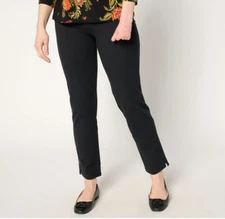Women With Control Tall XS Black Tummy Control Straight Leg Pant A701528 NWT