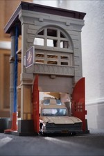 1984 Ghostbusters Firehouse HQ Diorama w/ Car, Ghostbusters Sign