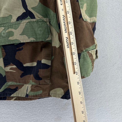 VTG US Navy Seebees Camouflage Military Jacket Woodland Camo L USA 90s Veteran - Picture 6 of 9