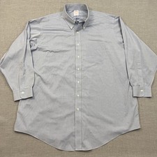 Brooks Brothers Dress Shirt Mens 18.5 34 Blue Button Down Non Iron
