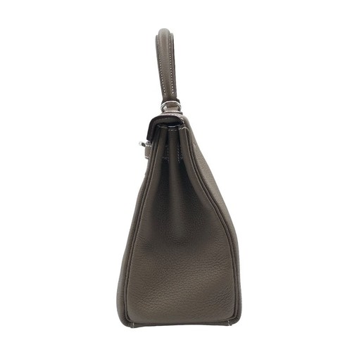 HERMES Kelly 25 B Etoupe Togo Women Shoulder Bag #Ok061 - Picture 4 of 12