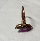 Man made  purple sapphire marquis ring.  14K.  EUC. Certificate. — photo 5