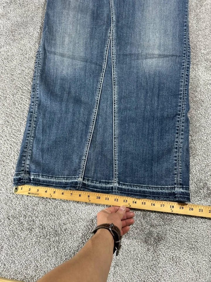 Vintage Y2K Denim Maxi Skirt Womens 29 Silver Jeans Adele - Image 3 of 4