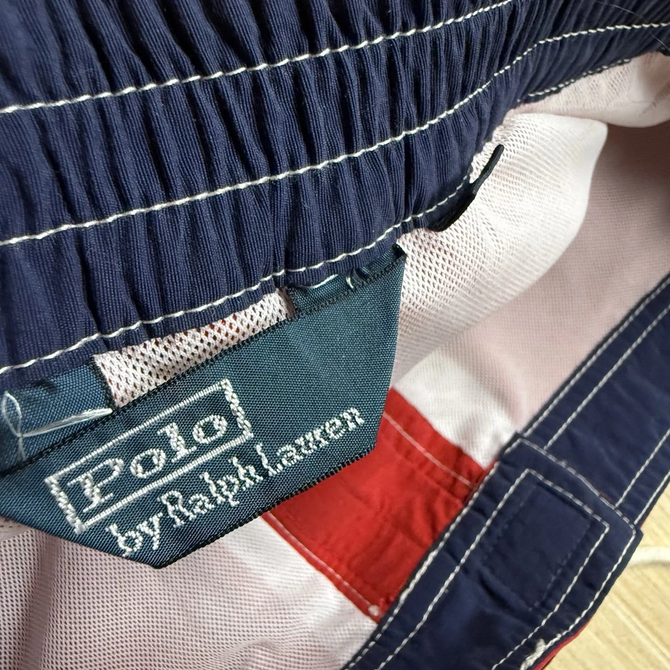 Vintage Polo Ralph Lauren Board Shorts 90s Men’s Cargo L Lined Red - Image 3 of 4