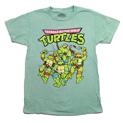 Teenage Mutant Ninja Turtles New Adult T-Shirt -  Cartoon Cast Rushing