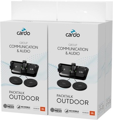 Cardo PACKTALK Outdoor Duo Pack, Helm-Kommunikationssystem 4er Set Schwarz