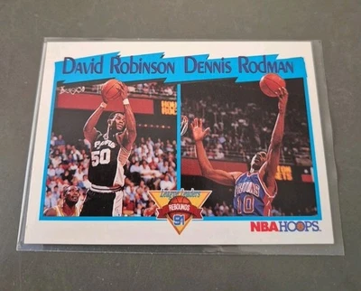 DENNIS RODMAN ROBINSON NBA CARD HOOPS 1991-92 REBOUND # 311 BULLS PISTONS SPURS - Bild 1 von 4
