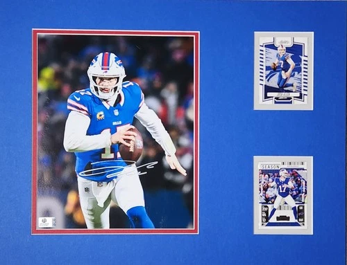 Josh Allen Buffalo Bills Signed Autographed 8x10 Photo with 2 Cards & GA COA