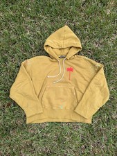 Palm Angels Khaki Cotton Hoodie Paint Splatter Overhood XL Oversized