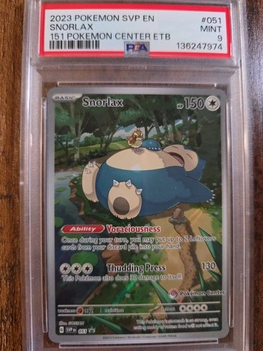 Snorlax #51 Pokemon Center Scarlet & Violet - Holo PSA 9 - MINT