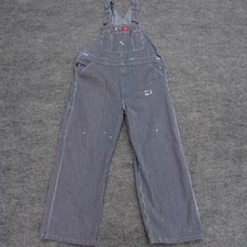 Dickies Hickory Stripe Blue White Bib Overalls Work Men  s 36x26 No Tag Paint