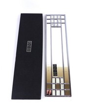 Winged Heart Stained Glass Fog Grey Mackintosh Mirrors 'Squares' Boxed