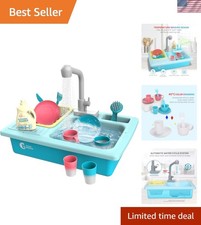Interactive Children  s Kitchen Sink Toy with Running Water  Accessories