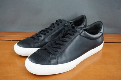 Vince Fulton Mens 11 US Black Leather Lace Up Low Top Casual Sneakers Shoes