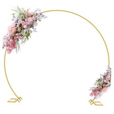 Round Backdrop Stand 8ft, Round Balloon Arch Stand Circle 8FTx7FT WxH Gold