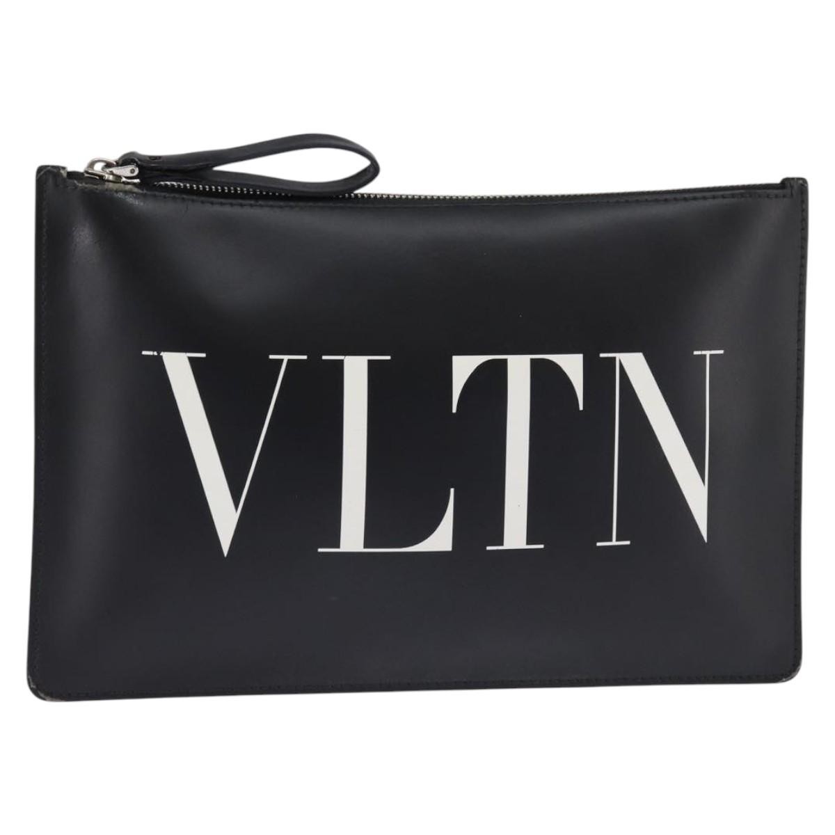 ゆうVALENTINO【クラッチバッグ】 VALENTINO Clutch Bag Leather Black Silver Auth bs30223 | eBay