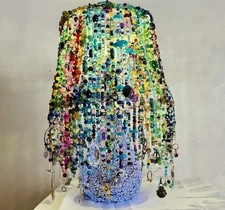 Hand-Crafted, Beaded Lamp. Interiors.
