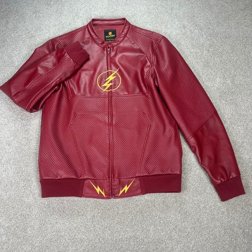 The Flash Hot Topic Exclusive Collection Red Faux Leather Jacket - Picture 2 of 11