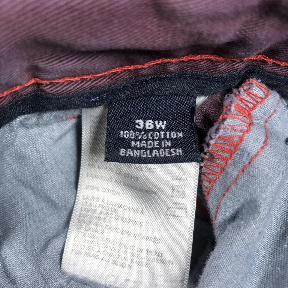 Pantalones Cortos Nautica Para Hombre 36W Borgoña Algodón Chino Frente Plano Informal Verano Foto 3 de 4