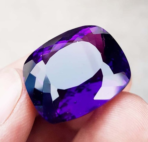 Cojín de amatista púrpura natural de 50 quilates con forma de corte colgante tamaño piedra preciosa suelta - Imagen 5 de 7