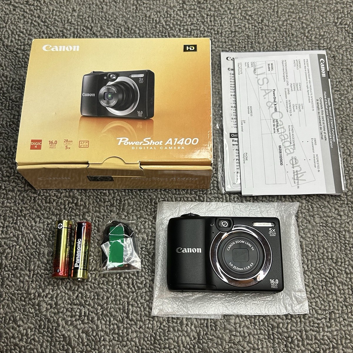 Canon PowerShot A1400 16.0 MP Digital Camera - Black for