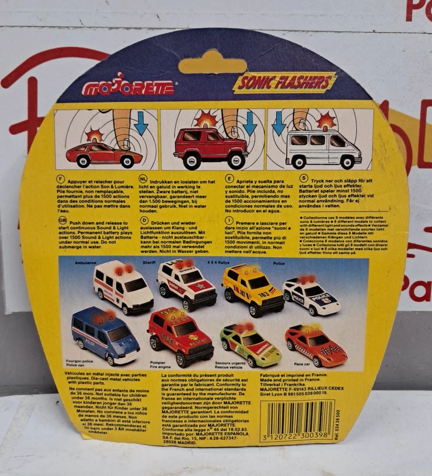 MAJORETTE 1/64 - SONIC FLASHERS PACE CAR   MADE IN FRANCE ANNI 80 - Immagine 2 di 2