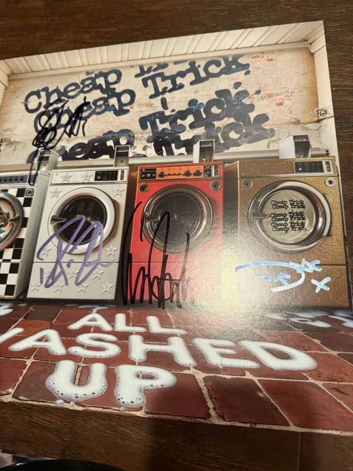 Cheap Trick - All Washed Up - Lp, Album Fully Signed Graphite Marble  Vinyl - Image 2 of 4