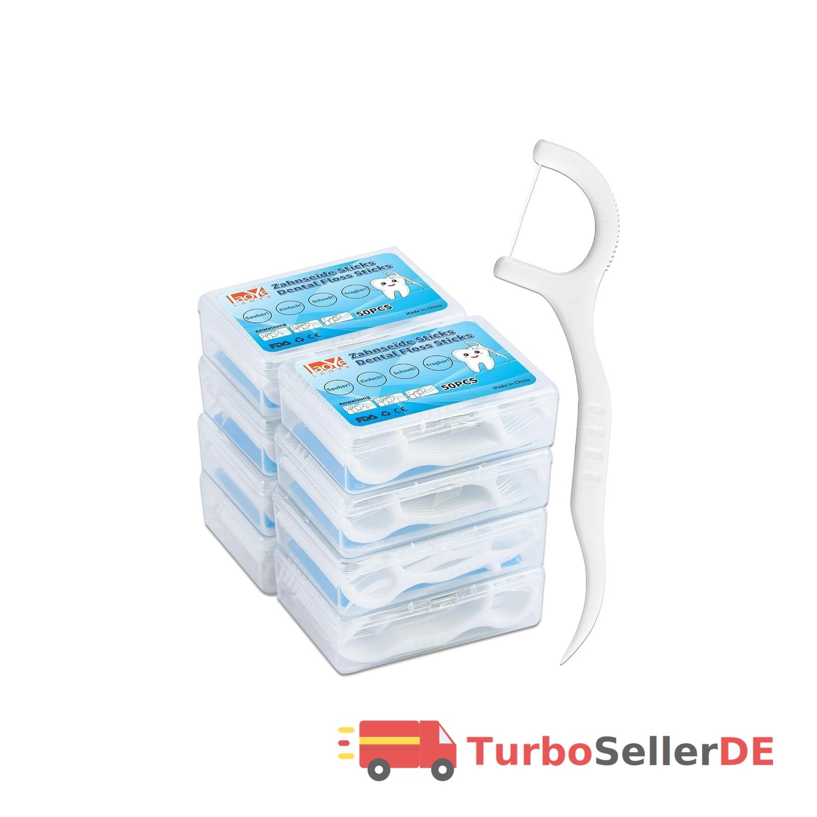 Zahnseidesticks Einwegzahnseide mit Zahnstocher, 400 Stück, 8x50