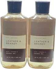 Bath & Body Works Leather & Brandy Shower Gel (2 PACK) (NEW)
