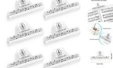 6Pcs Plastics Music Book Clip,Music Transparent black Music Notes 4.7 inches