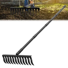 Heavy Duty 60" Metal Bow Rake, Adjustable Handle, Lawn Farm Garden