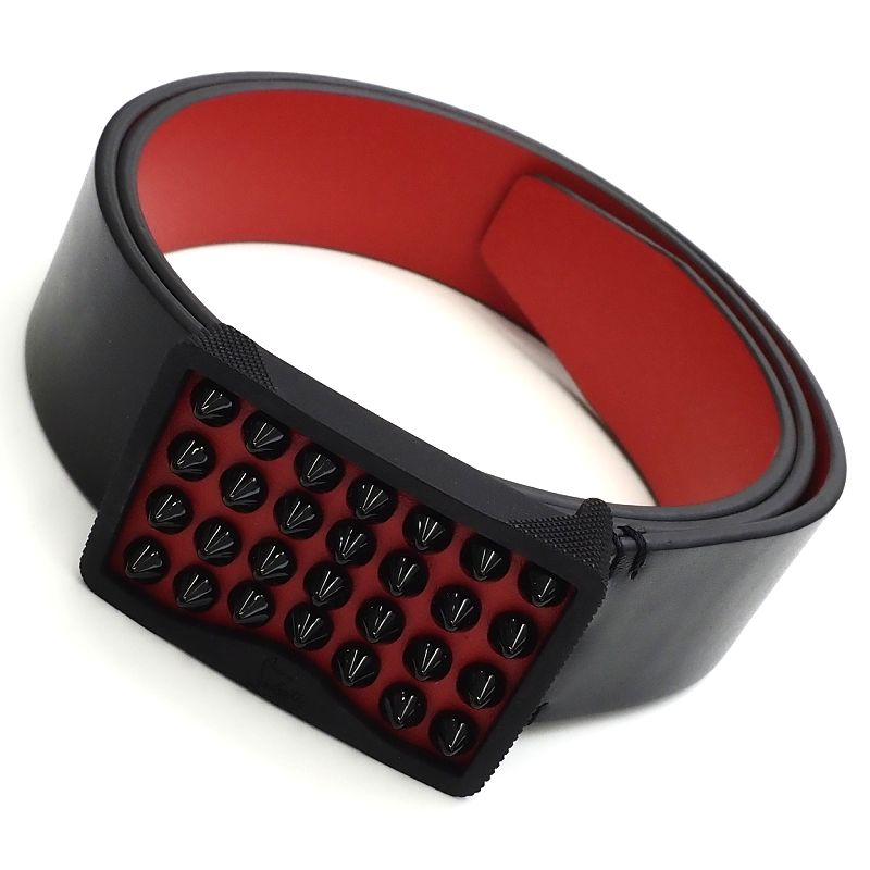 Christian Louboutin 1195195 Spike studs belt Leather Black Christian Louboutin 1195195 Spike studs belt Leather Black