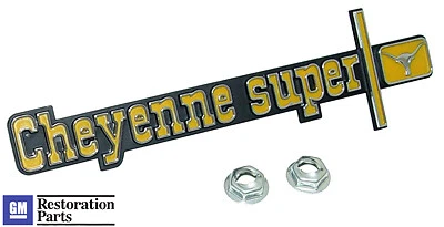 Chevrolet Cheyenne Super C10 1973-1974 camioneta pickup emblema de tablero, Chevy nuevo Foto 2 de 4