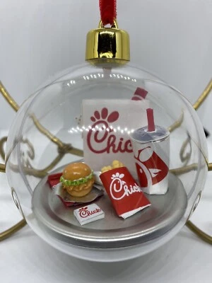 2025 New Chick Fil A Inspired Chicken Sandwich Meal Homemade Ornament Detailed