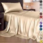 4 Pcs/Set Satin Sheets Full Size Silky & Luxuriously Soft Satin Bed Sheets