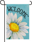 Welcome Daisy Floral Decoration Spring Double Sided Vertical Burlap Garden Flag