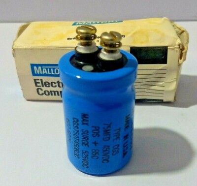 Mallory Capacitor CGS750T450R2C 75MFD 450WVDC Max.Surge 525VDC POS + 85C - 2pc