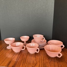 Vintage Hazel Atlas Moderntone Platonite Pastel Pink Dishes