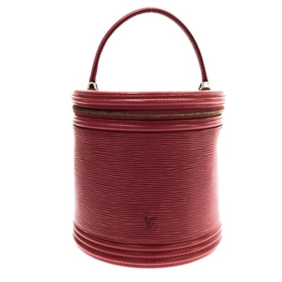 Auth LOUIS VUITTON Cannes M48037 Castilian Red Epi AS0936 Vanity 