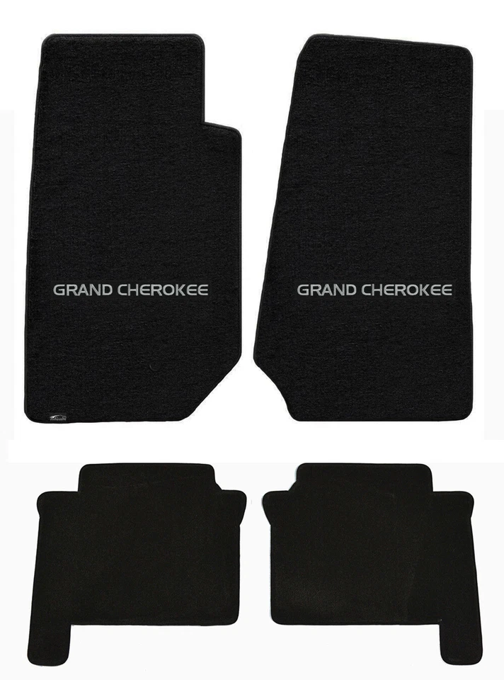 ¡Nuevo! Alfombrillas Jeep Grand Cherokee Velourtex 1993-2010 negras con logotipo bordado Foto 3 de 4
