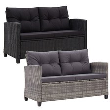 Gartensofa Poly Rattan 2 Sitzer Loungesofa Garten möbel Balkon Sofa Couch 124cm