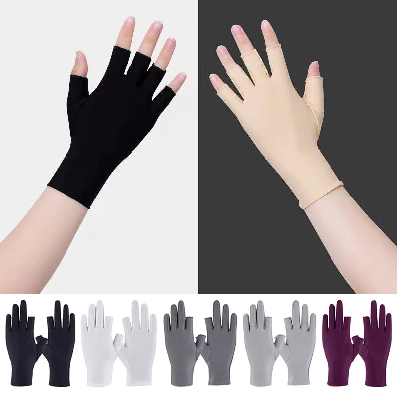 Women Fingerless Gloves Sun Protection Half Finger Sunscreen Anti-UV  Mittens