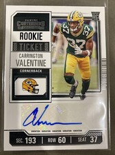 2023 Contenders Carrington Valentine 174 RC Rookie Variation Ticket Auto Packers