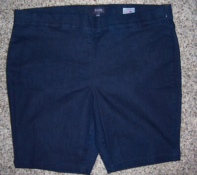 NYDJ Blue Stretch Denim Pull-on Shorts Inseam 10