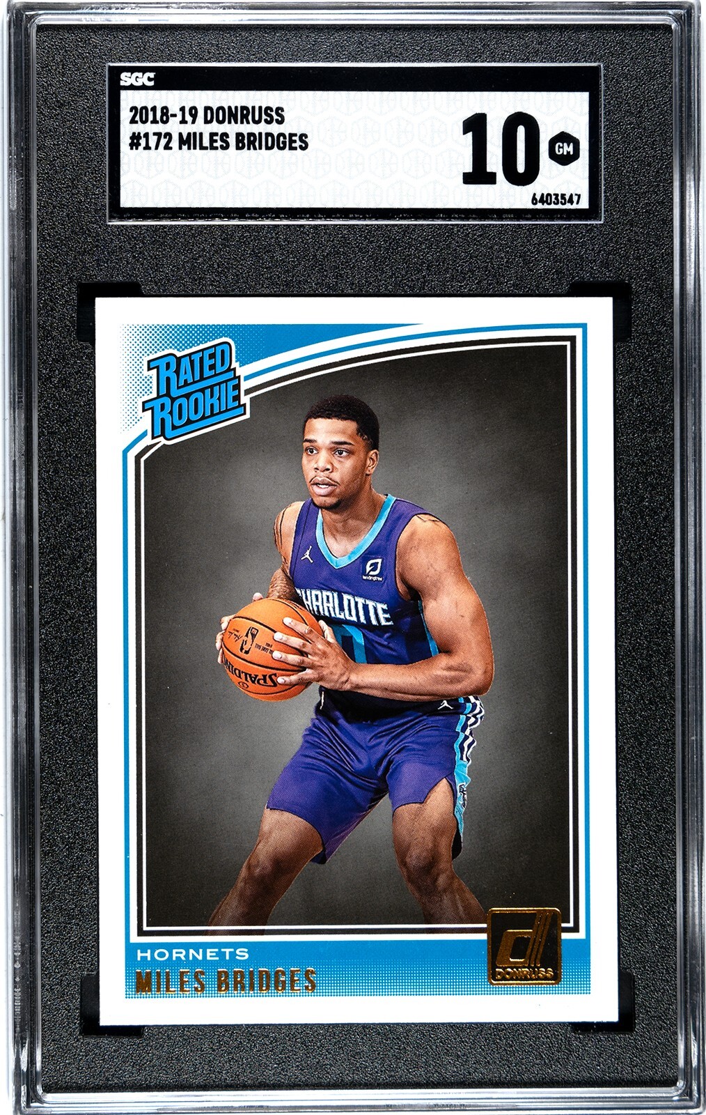 2018-19 Panini Donruss #172 Miles Bridges Rookie SGC 10 GEM MINT RC