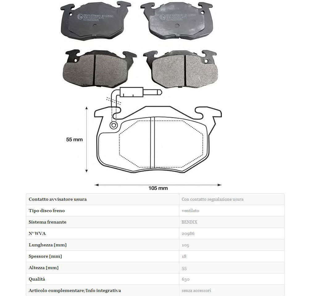 Set 4 Plaquettes de Frein Avant pour Renault R 19 1.8 Rt 66KW Partir ...