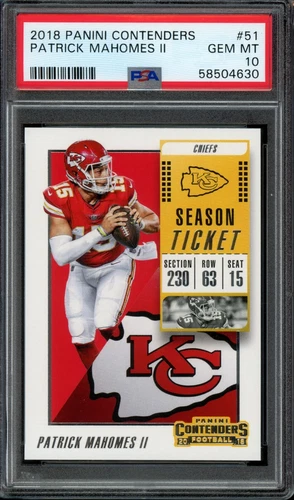 2018 Panini Contenders #51 Patrick Mahomes PSA 10 GEM MINT