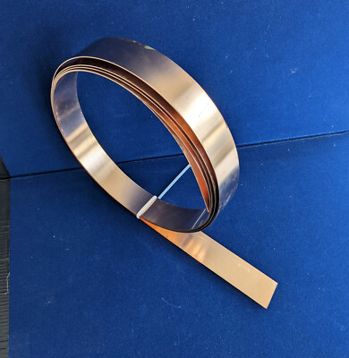 Bronzeblech CuSn6 Bronze Blech Band 35 mm Breite x 0,8 mm Dicke, ca. 3m lang