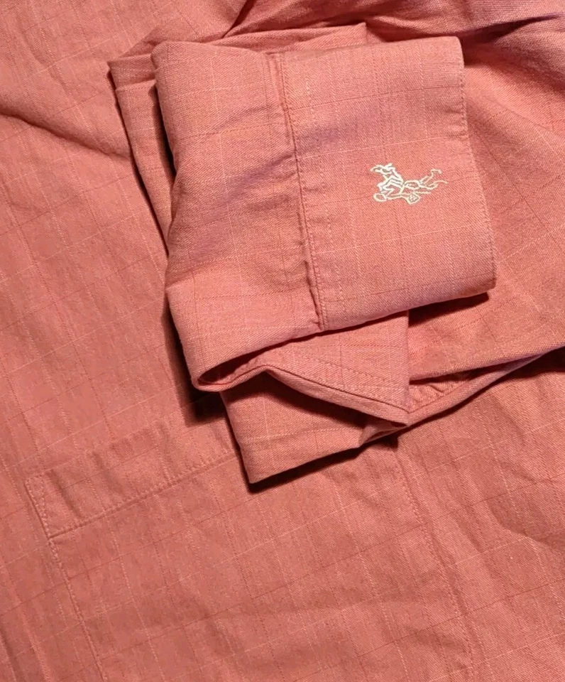 Camisa de vestir Ashworth Golf ⛳ rosa con botones manga larga peine algodón M de colección nueva sin etiquetas Foto 4 de 4